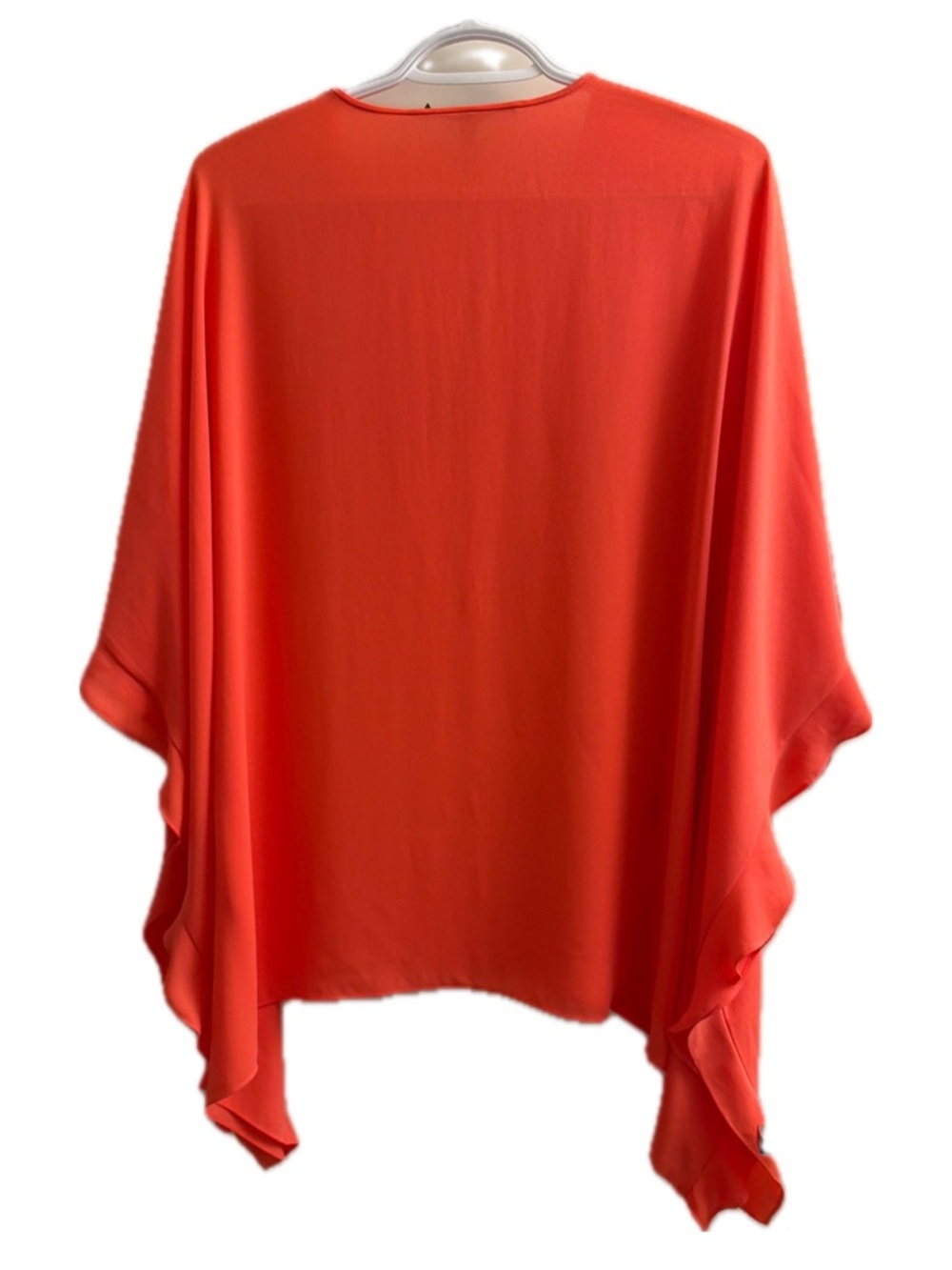 BCBGMaxAzria Vibrant Orange V-Neck Draped Tunic - Picture 2 of 3